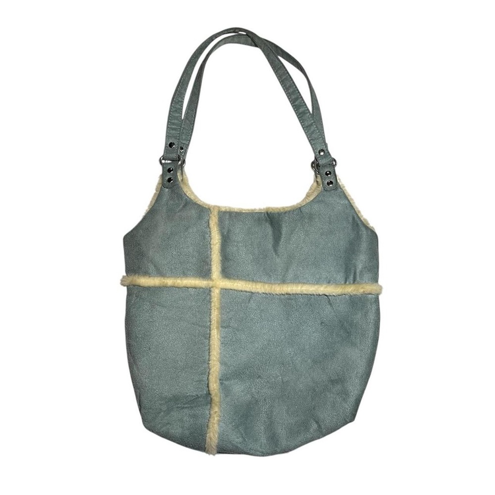 blue suede faux fur purse ⊹₊⟡⋆